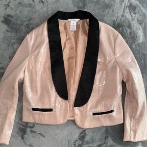 Light Pink Sparkle Sequin Blazer